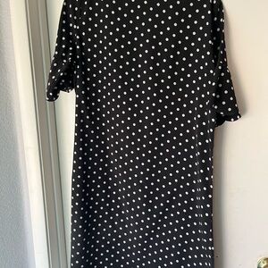 Elegant Black and White Polka Dot Dress